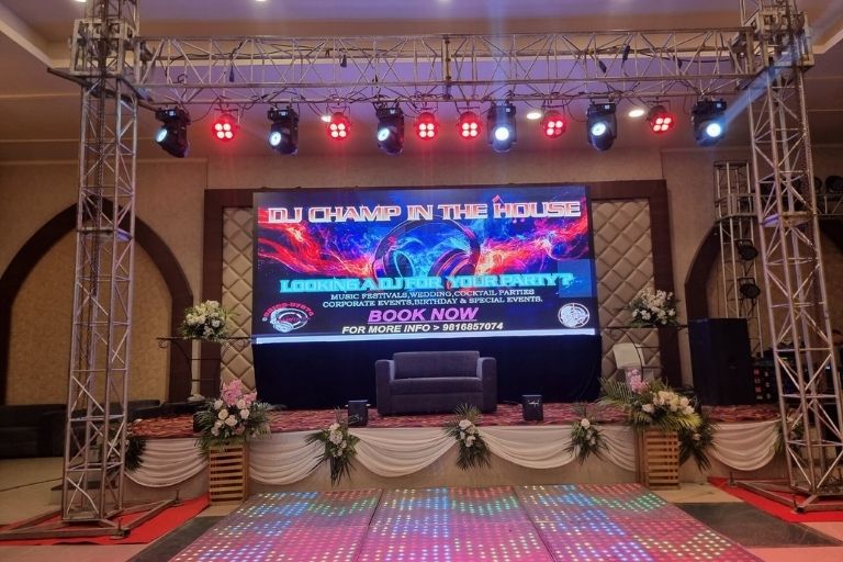 DJ Champ wedding DJ setup with lively music and entertainment