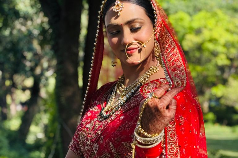 Himalayan Blush Salon providing elegant bridal makeup services