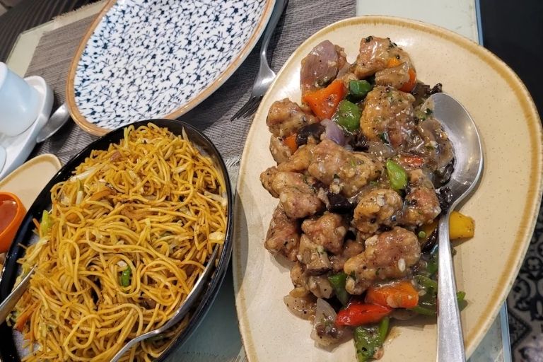 Pair of wooden chopsticks ready for a delicious meal