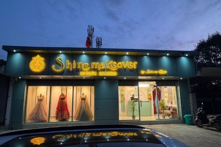 Professional bridal makeup by Shinemakeover Kangra