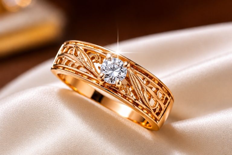 Beautiful gold necklaces and earrings at Mangal Jewellers