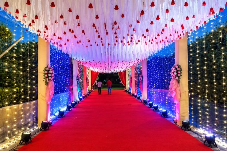 Dhiman Tent House for Elegant Wedding Stage Decoration