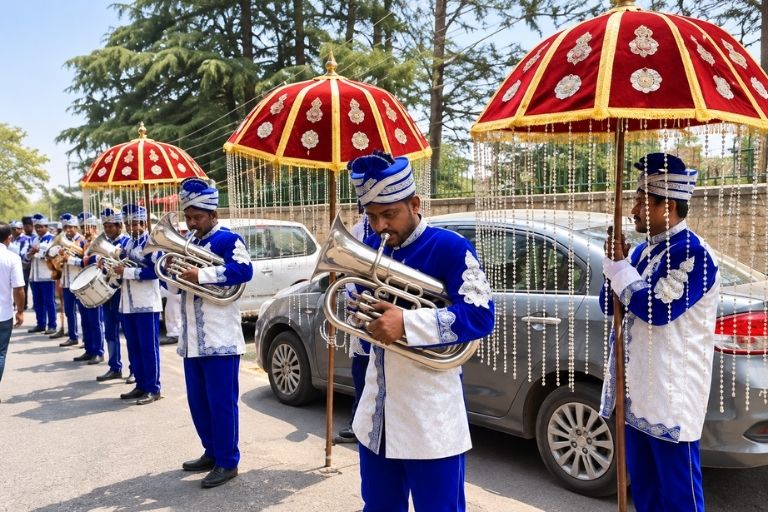 Krishna Band playing traditional music during baraat processions