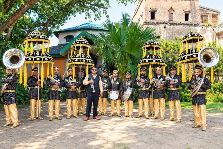 Rahul Brass Band Ajoli playing festive music for celebrations