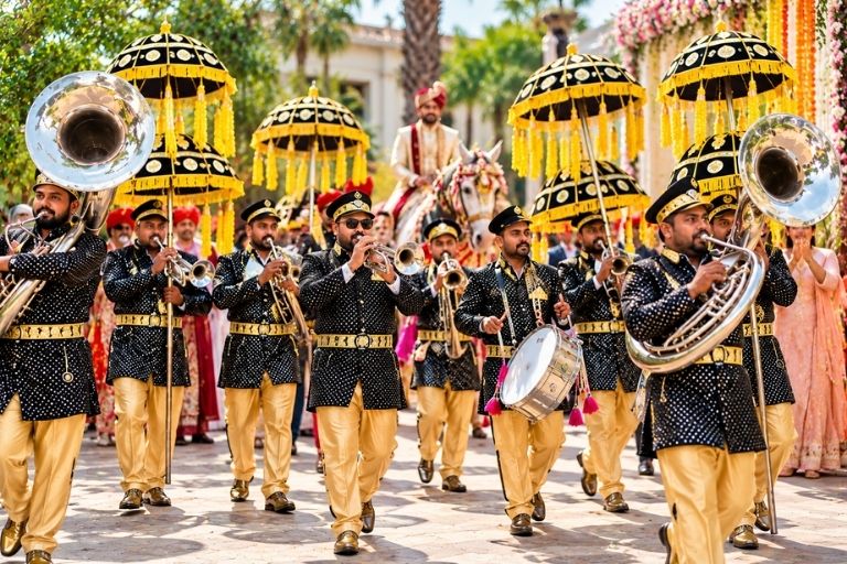 Rahul Brass Band Ajoli playing traditional music for baraat