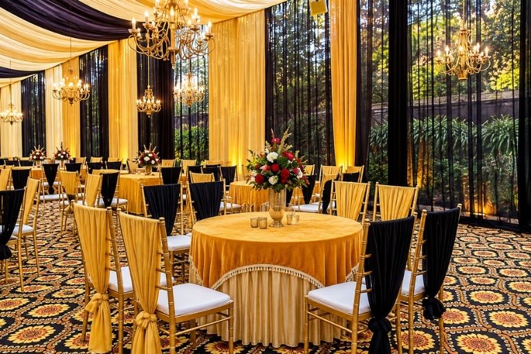 Rose Light & Tent Service for Elegant Wedding Tent Setup