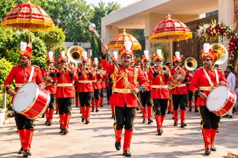 Sai Brass Band performing at traditional wedding celebrations