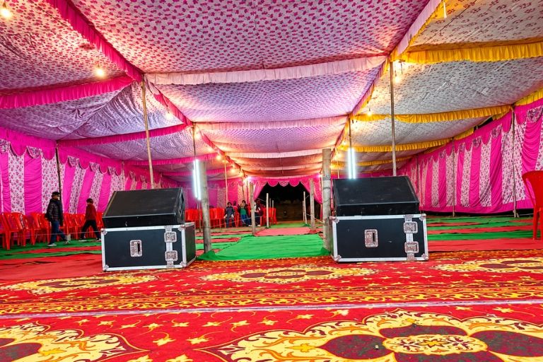 Shiv DJ Tent House arranging tents for wedding ceremonies and events