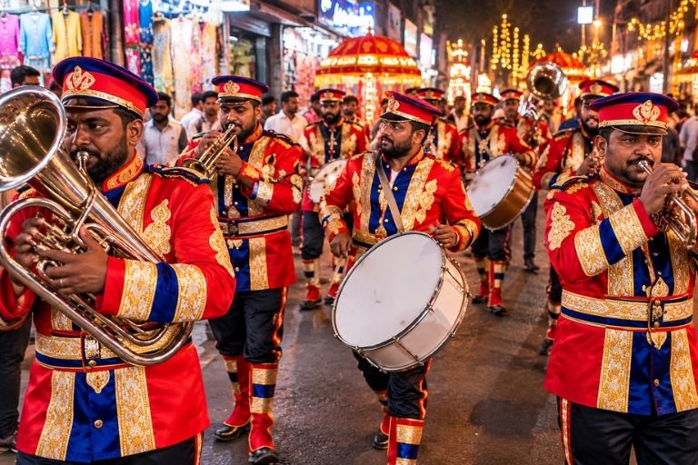 Vishal Band playing traditional music during baraat events